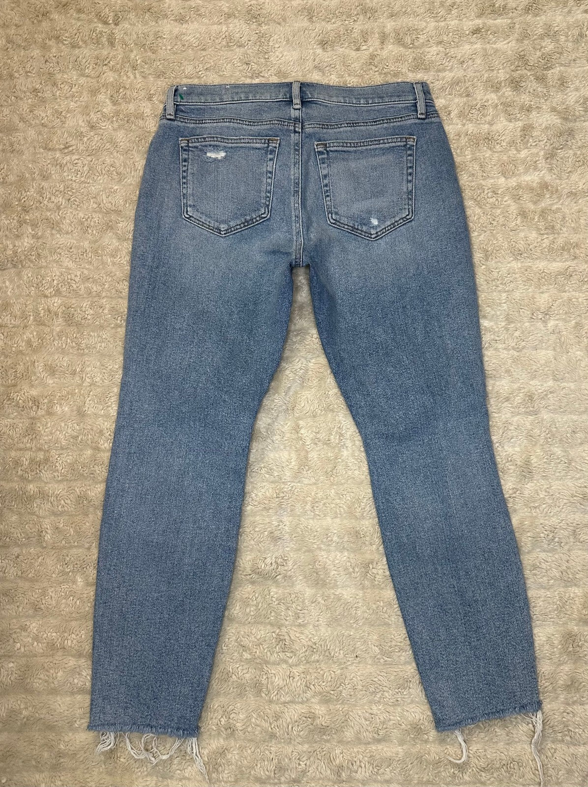 Made & Loved LOFT light wash distressed raw hem skinny stretch denim jeans 8/29