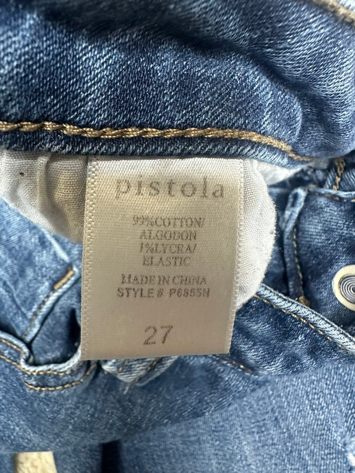 Pistola Anais distressed mid-rise zippered ankle skinny stretch denim jeans 27