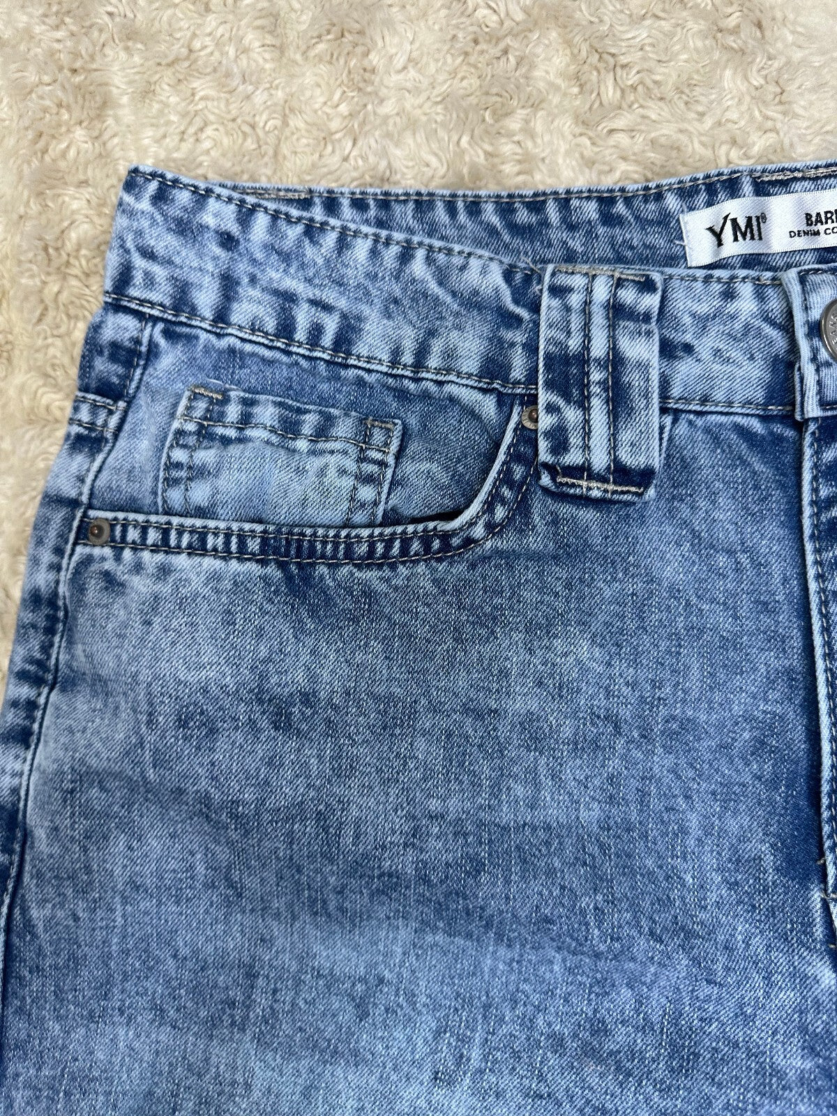 YMI Jeans USA Barrel Fit acid-wash denim jeans Size 5/27 retro 80s 90s