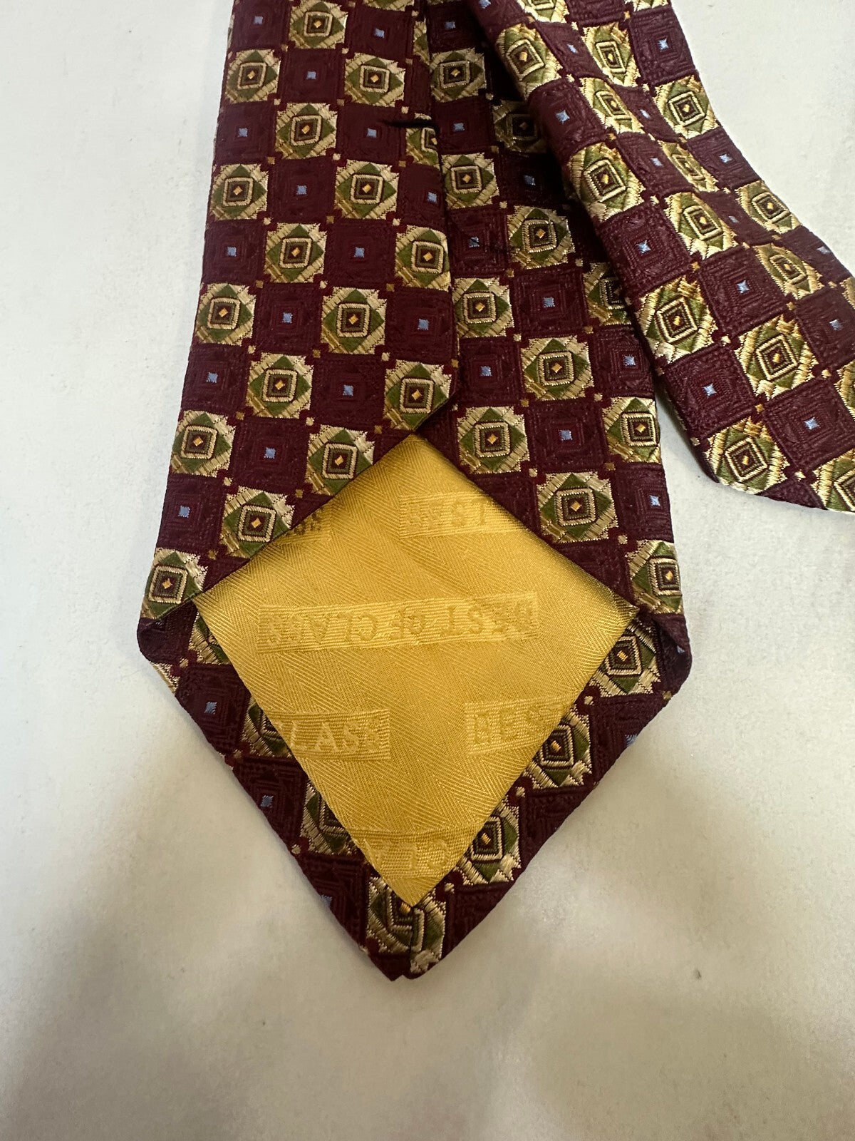Robert Talbott Best of Class Nordstrom burgundy gold sage green 100% silk tie