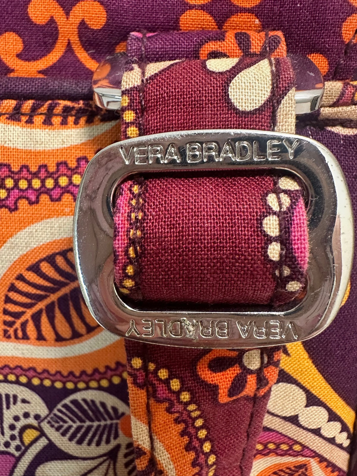 Vera Bradley retired burgundy Safari Sunset patchwork hipster crossbody bag