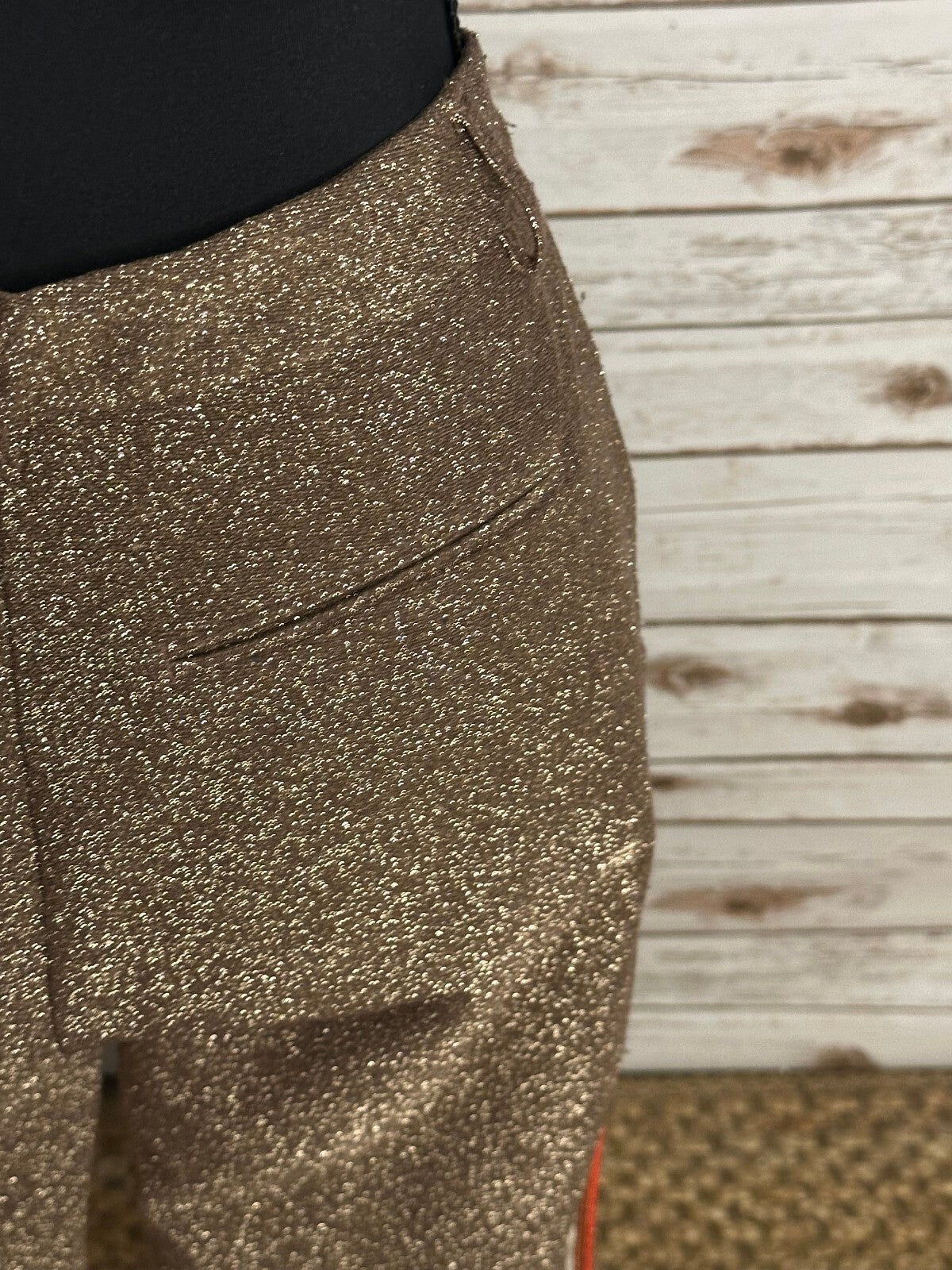 Scotch & Soda Far, Far Away gold/bronze metallic Lurex dress pants Size XS party