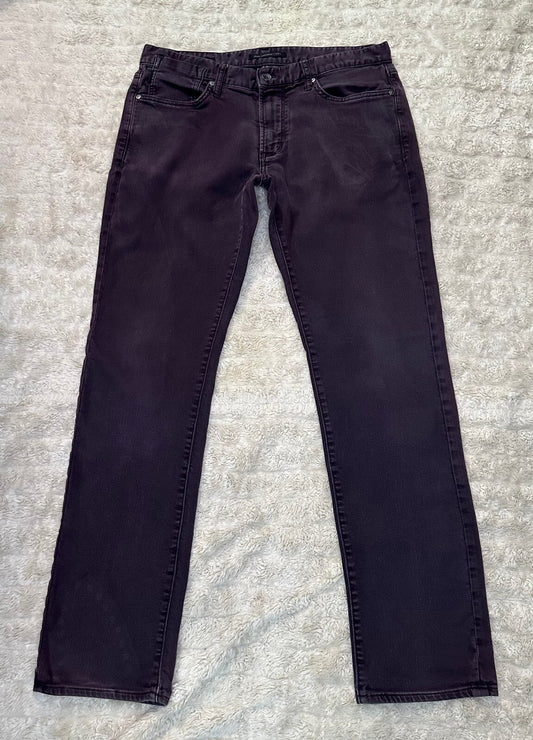 John Varvatos USA purple Bowery Slim Straight stretch denim jeans Size 33 urban