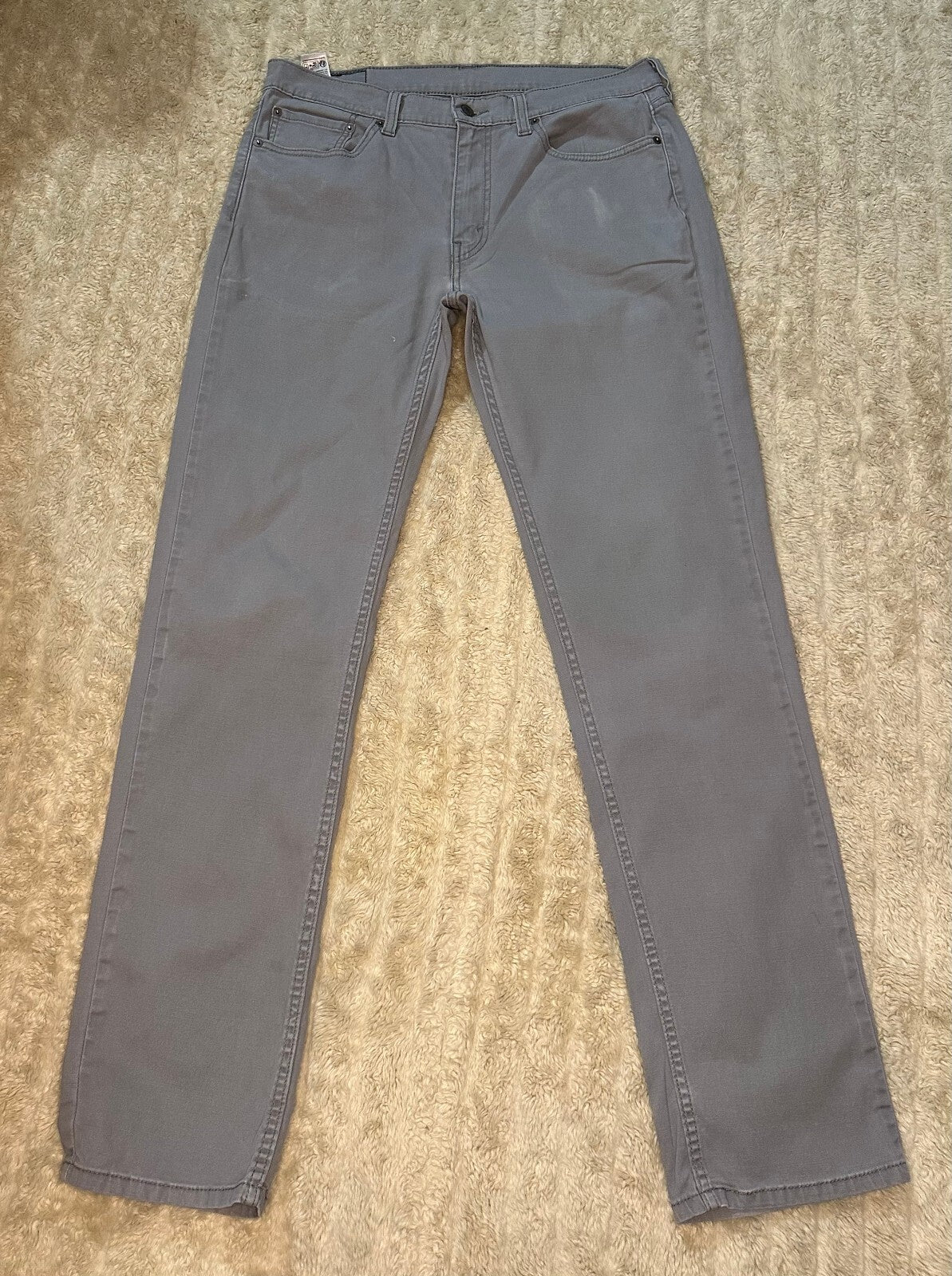 Levi's 514 Straight Fit gray mid-rise denim jeans 33x34 normcore minimalist