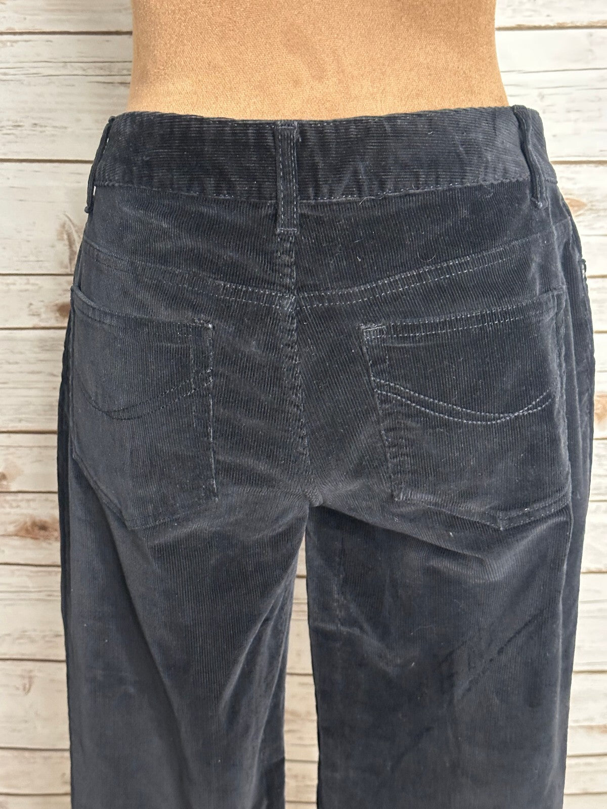 J.Jill Slim Leg black stretch corduroy pants Size 8P dark academia minimalist