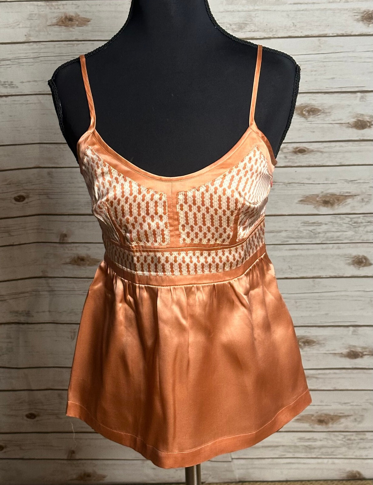 Proenza Schouler for Target coral cream 100% silk peplum cami top Size XS