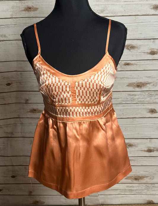 Proenza Schouler for Target coral cream 100% silk peplum cami top Size XS