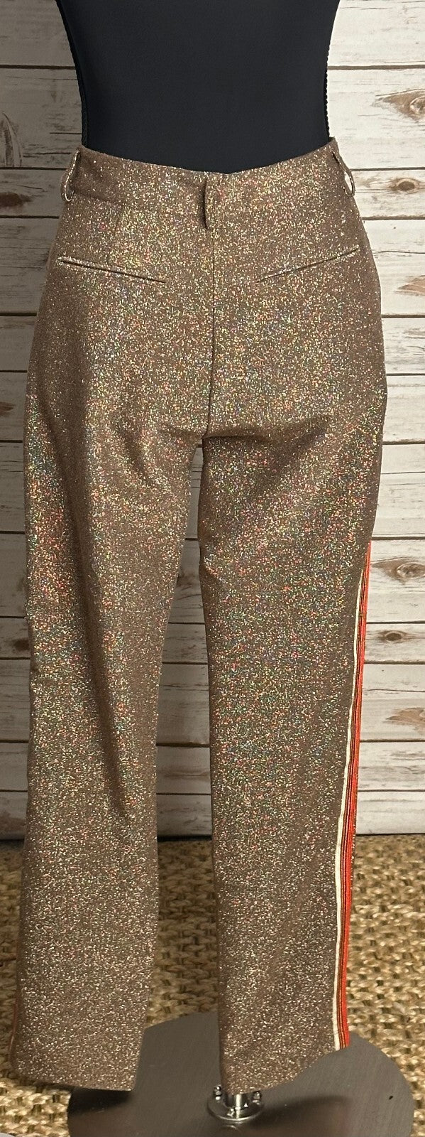 Scotch & Soda Far, Far Away gold/bronze metallic Lurex dress pants Size XS party