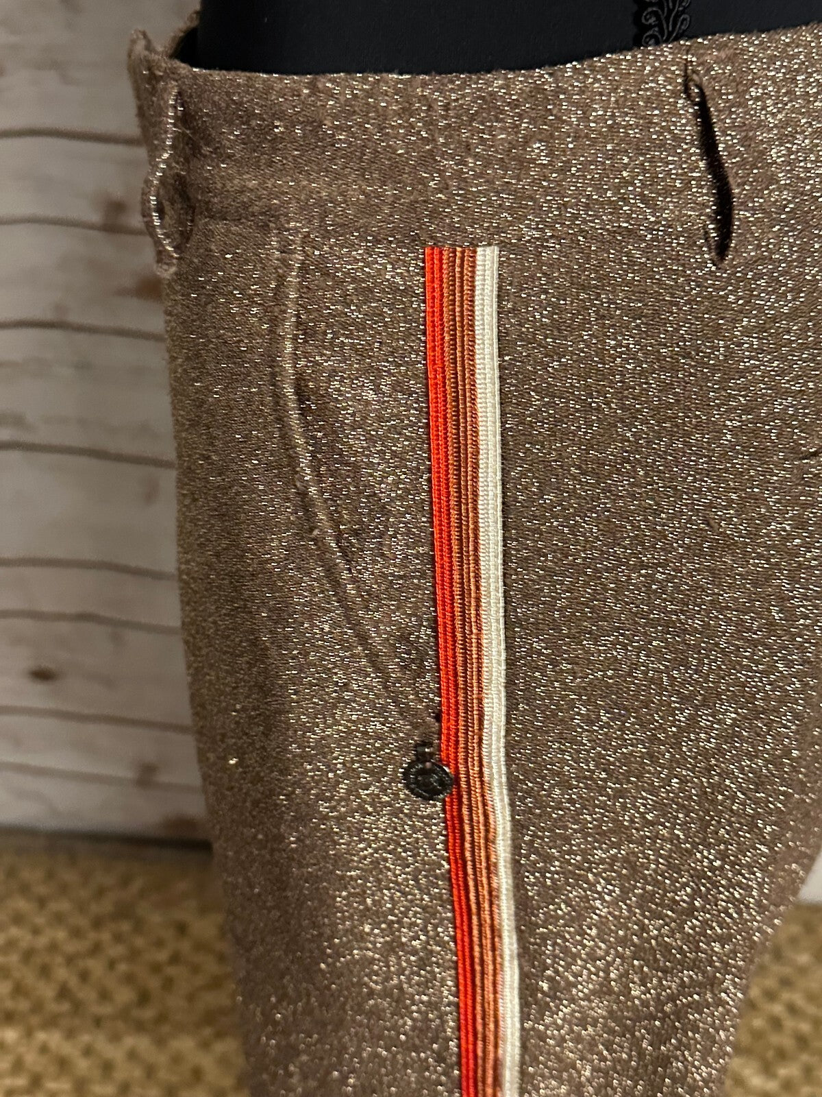 Scotch & Soda Far, Far Away gold/bronze metallic Lurex dress pants Size XS party