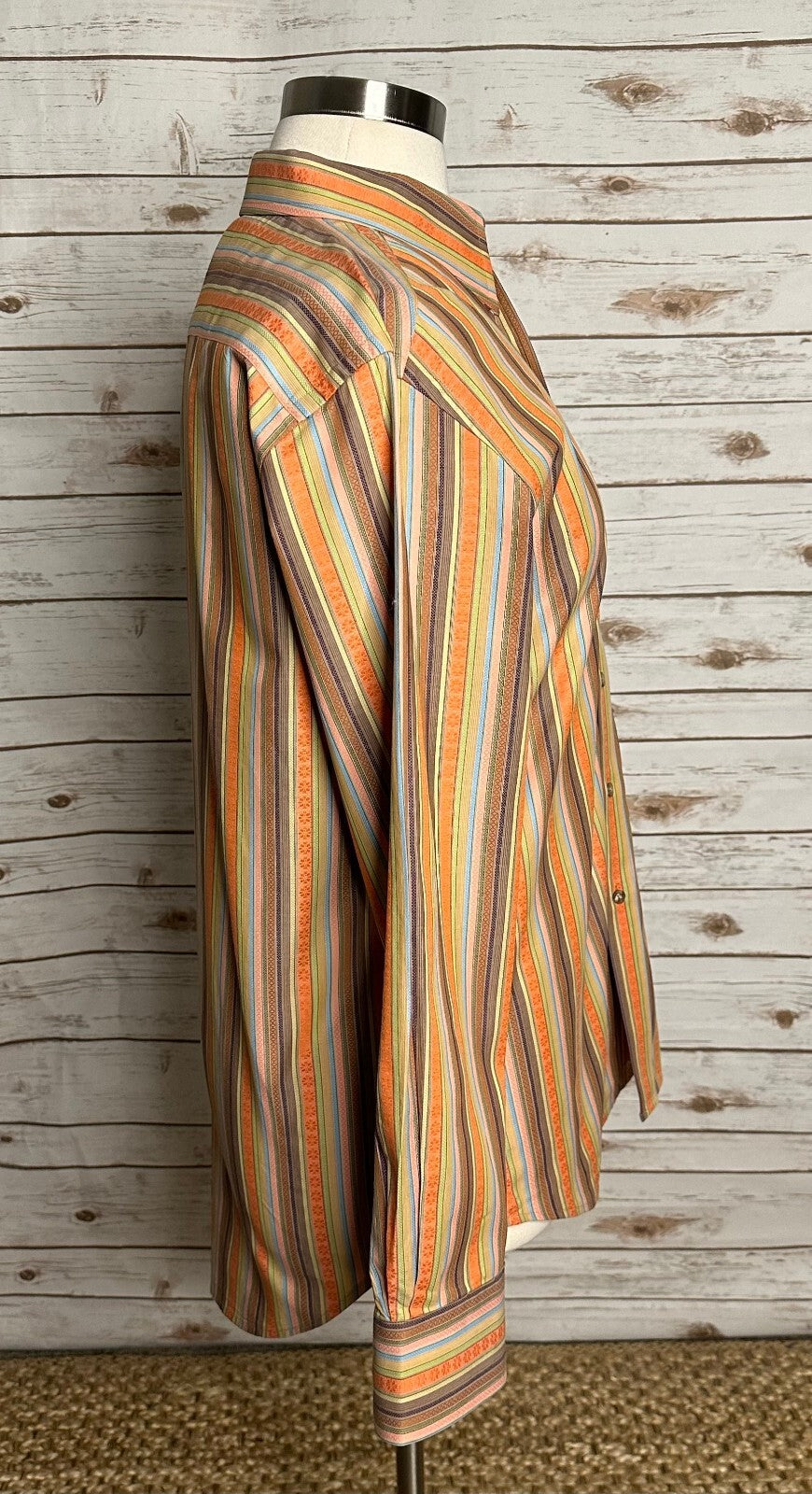 Robert Graham multicolored striped long sleeves cotton button-up shirt Large