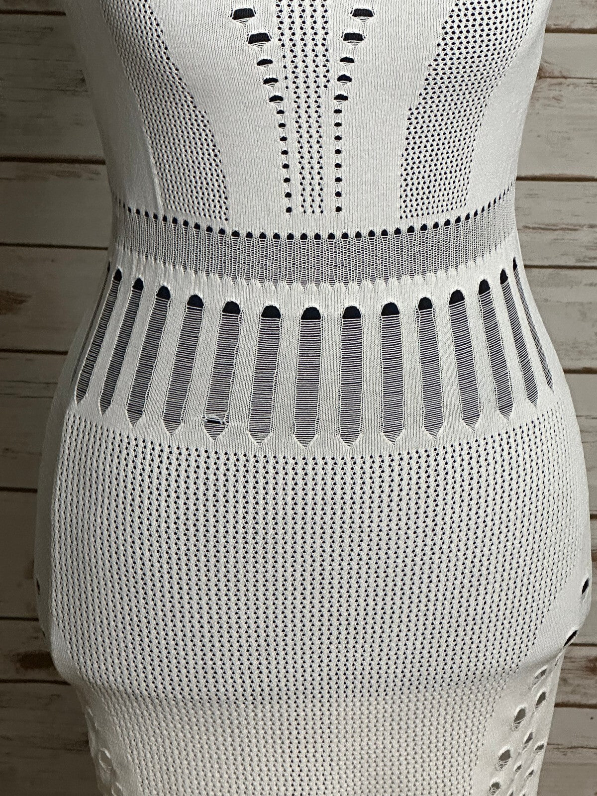 Fashion Nova white Coming Out Strong sleeveless cutout knit midi dress Small