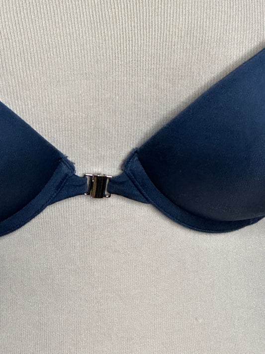 Adore Me blue front closure lace racerback push-up plunge bra Size 32D