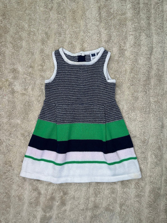 Janie and Jane In The Garden striped colorblock sleeveless knit dress 6-12M