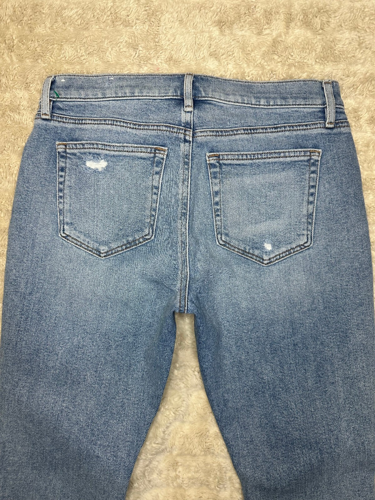 Made & Loved LOFT light wash distressed raw hem skinny stretch denim jeans 8/29