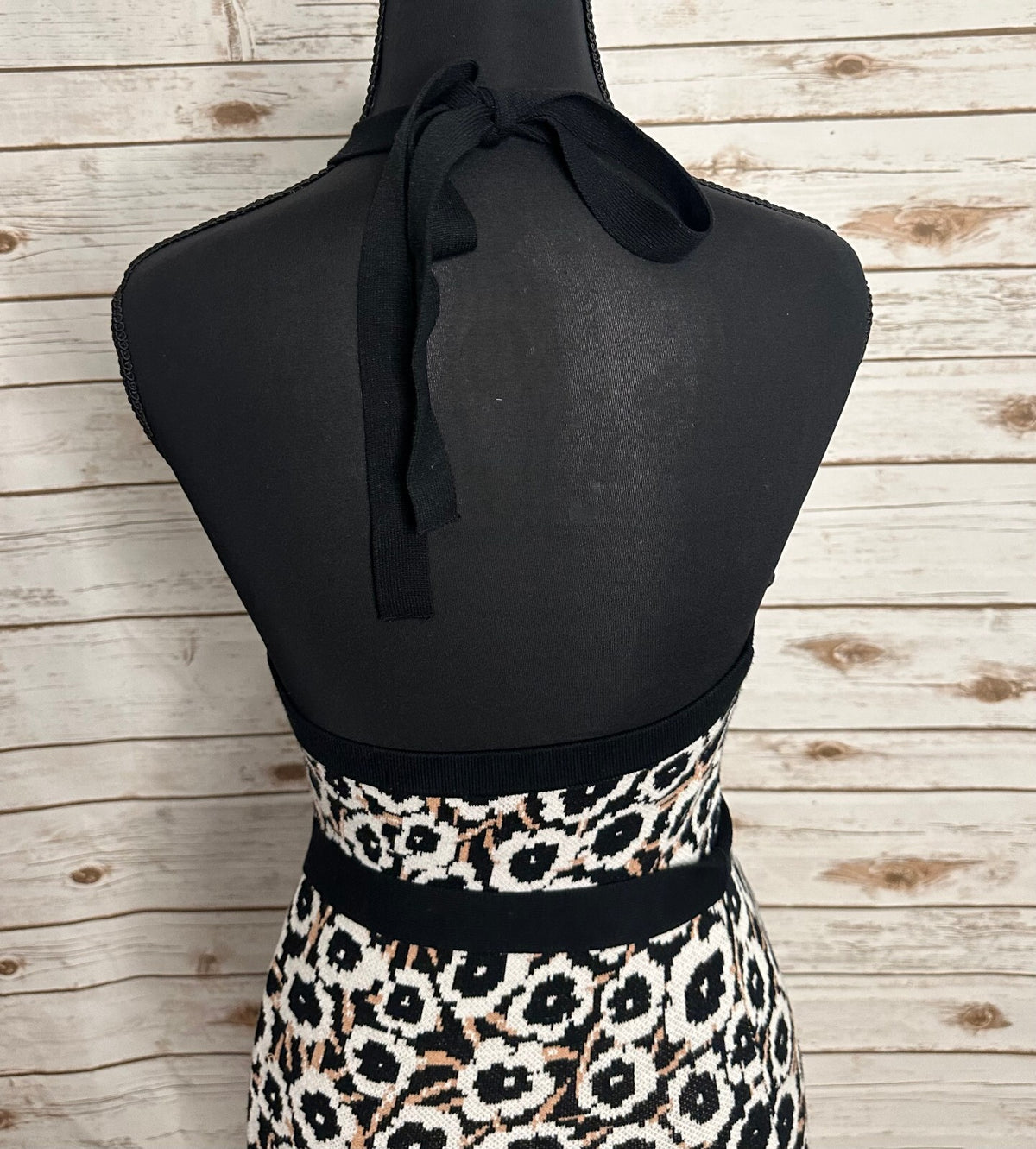 Diane Von Furstenberg for Target black white cream floral halter maxi dress XXS