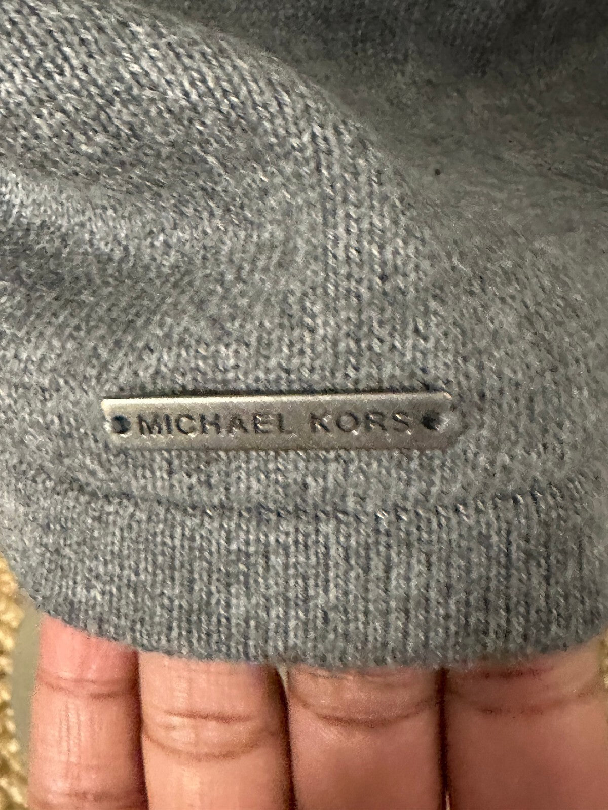 Michael Kors grey ribbed knit long sleeve full zip sweater Medium minimalism