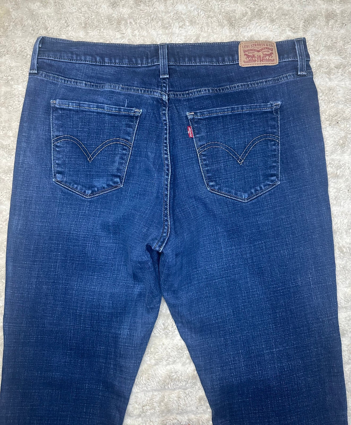 Levi's medium wash Classic Bootcut stretch denim jeans 16W Western cowgirl boho