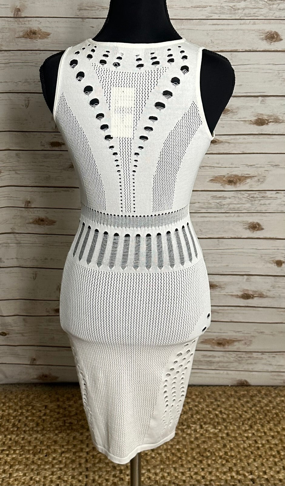 Fashion Nova white Coming Out Strong sleeveless cutout knit midi dress Small
