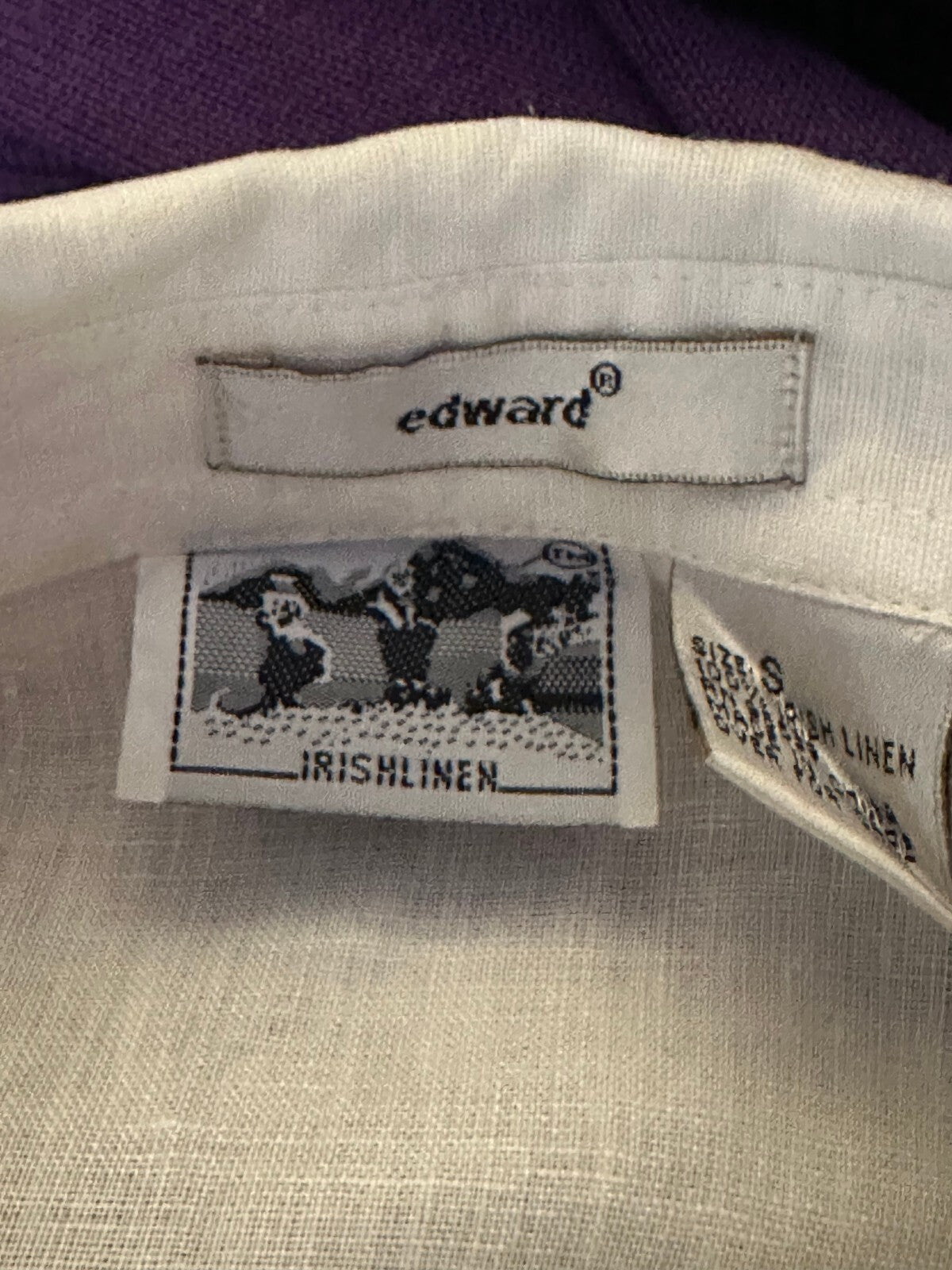 edward white sleeveless 100% Irish linen ruffled front button-up blouse Small