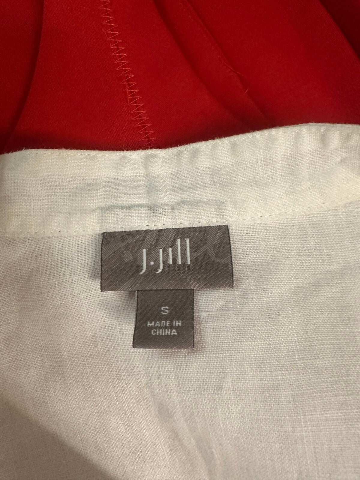 J. Jill white 100% linen mandarin collar long sleeve button-up shirt Small