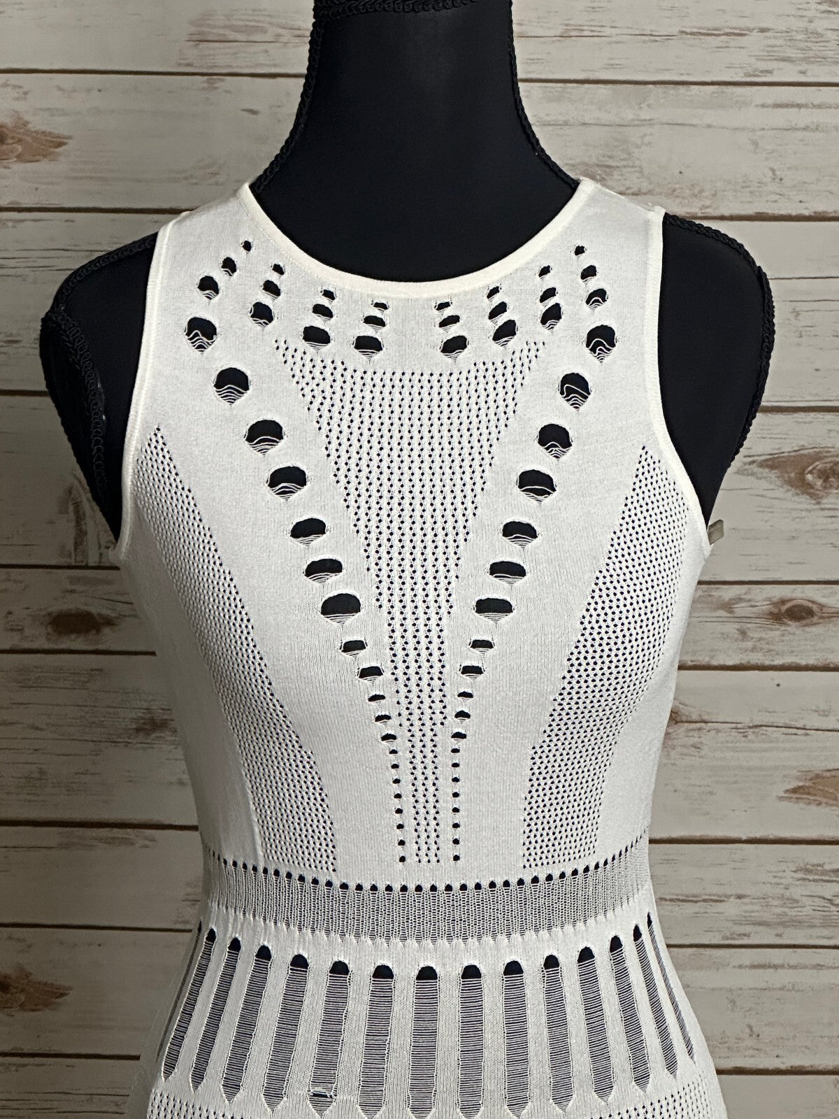 Fashion Nova white Coming Out Strong sleeveless cutout knit midi dress Small