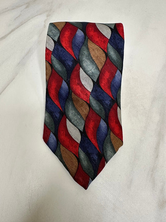 J. Garcia Collector's Edition multicolored abstract 100% silk tie wearable art