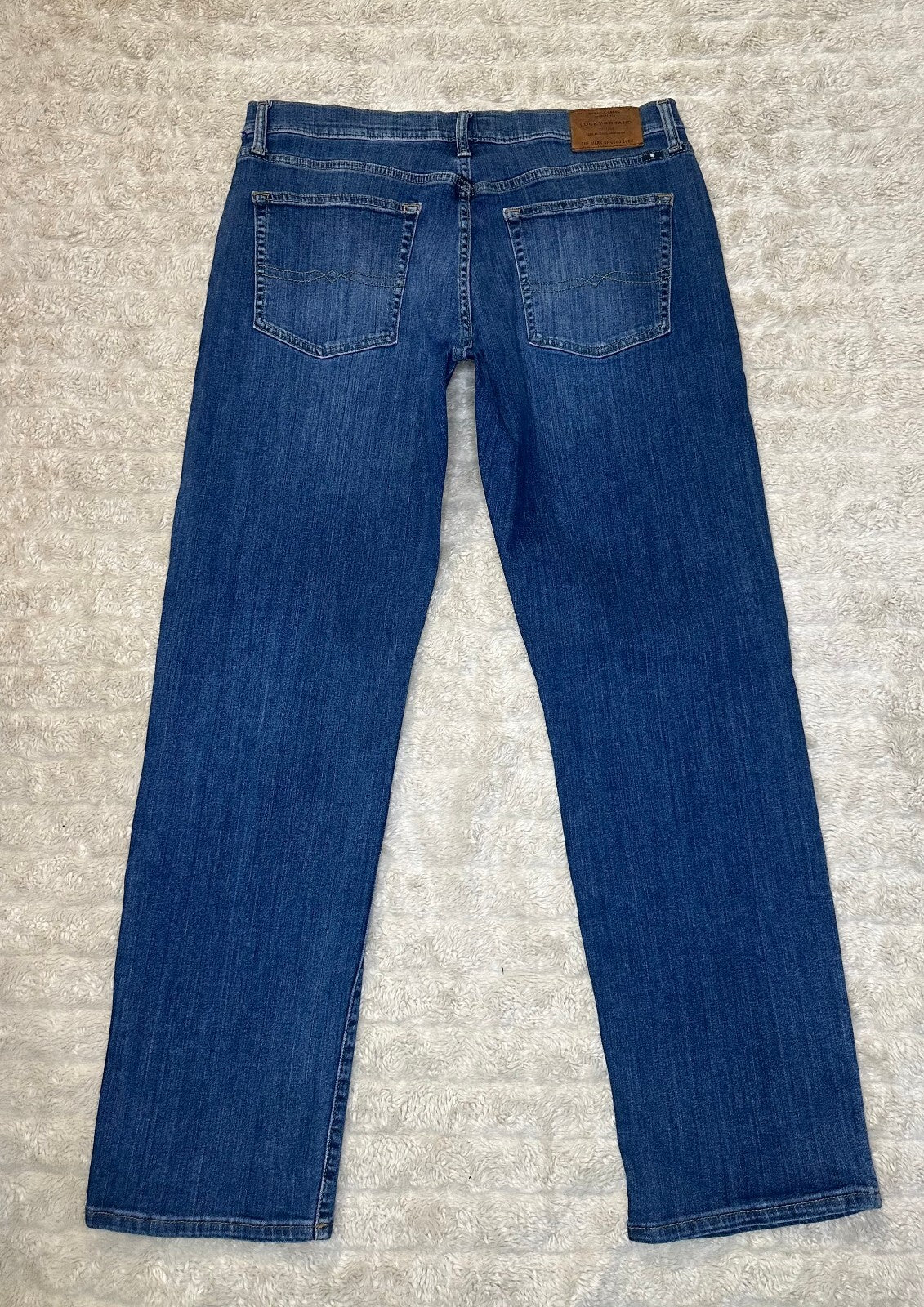 Lucky Brand 363 Straight medium wash mid rise stretch denim jean 34x32 classic