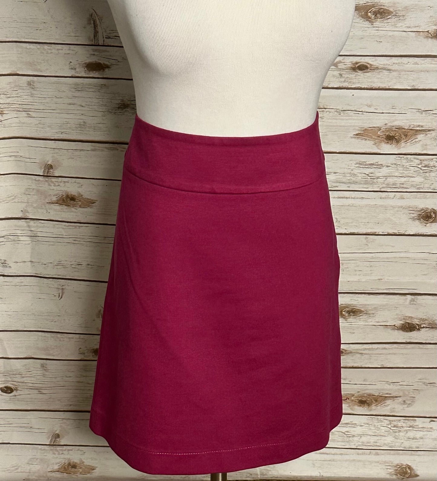 Banana Republic fuchsia pink side zipper A-line mini skirt Size 10 minimalist