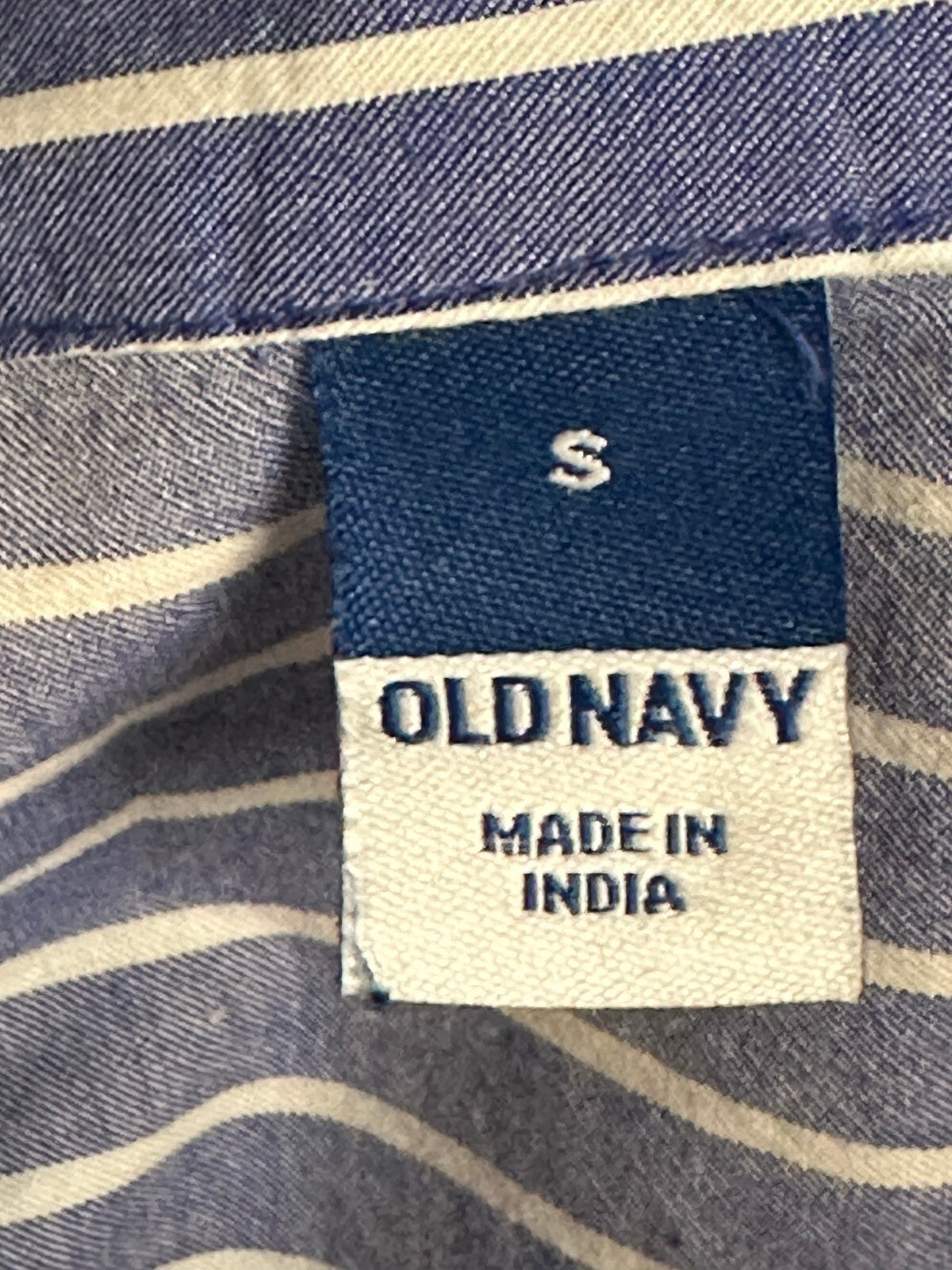 Old Navy blue white striped button-up shirtdress Small preppy nautical coastal