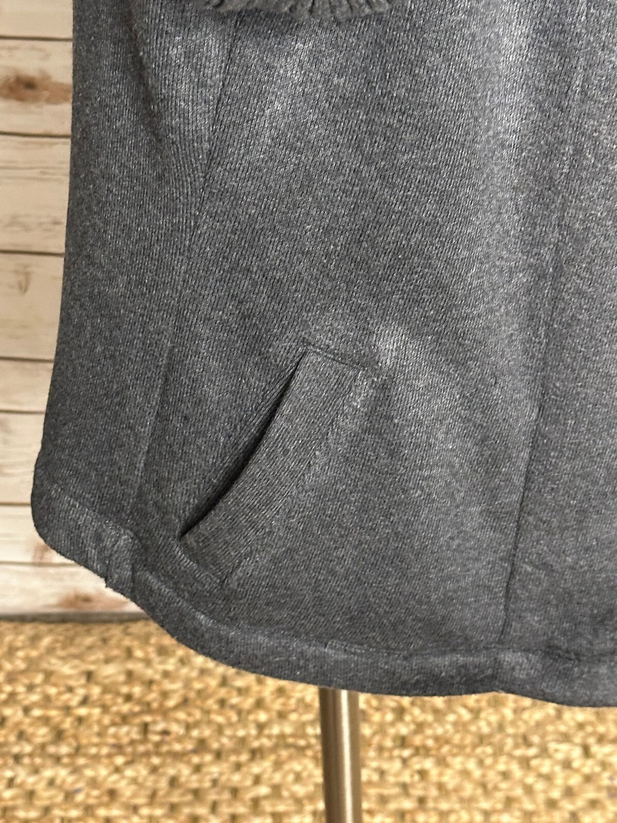 White House Black Market grey cotton-blend waterfall shawl collar cardigan XS
