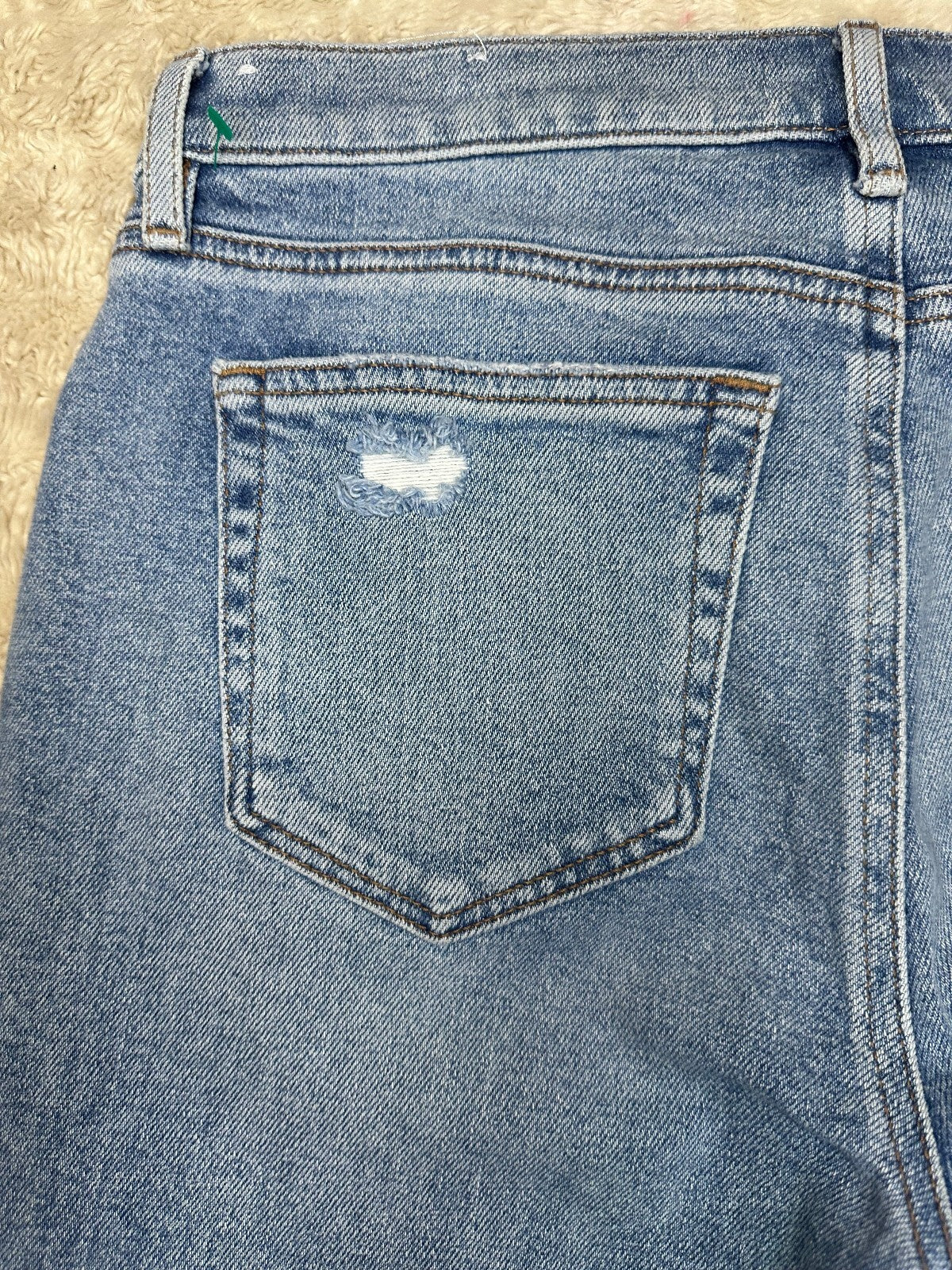 Made & Loved LOFT light wash distressed raw hem skinny stretch denim jeans 8/29