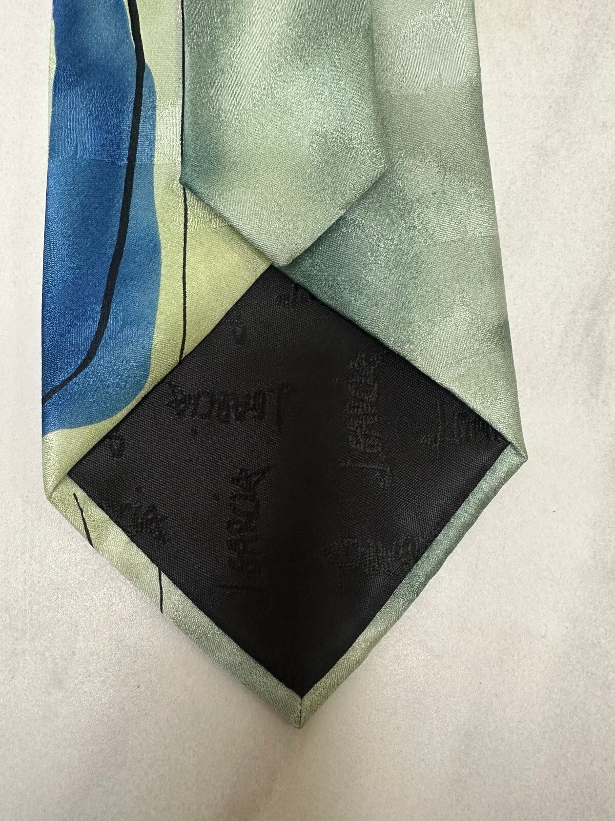Vintage J. Garcia 3-D Warthog Glasses Collection 54 green abstract 100% silk tie