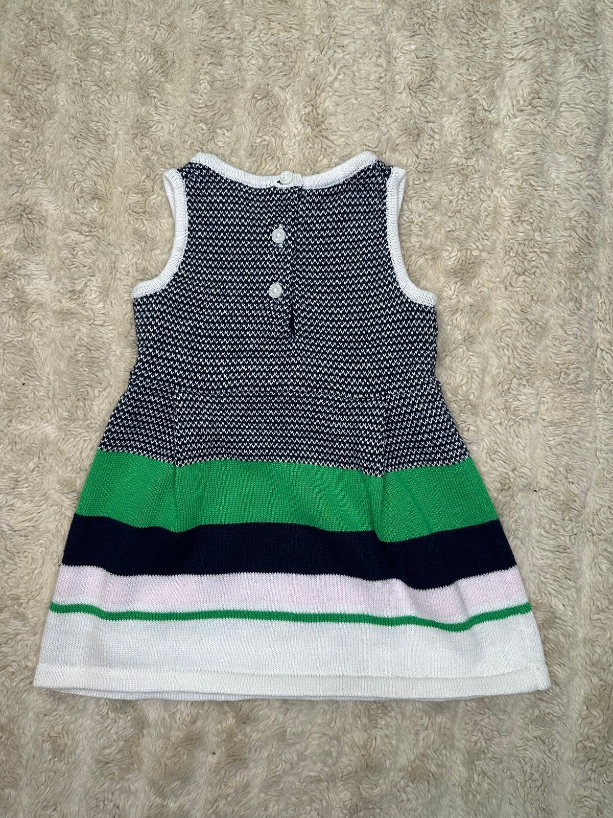 Janie and Jane In The Garden striped colorblock sleeveless knit dress 6-12M