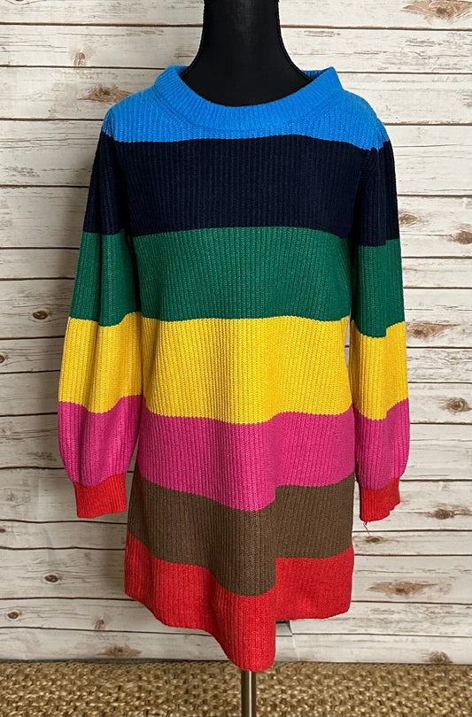 GAP Kids multicolored colorblock striped pullover knit sweater XL(12) dopemine
