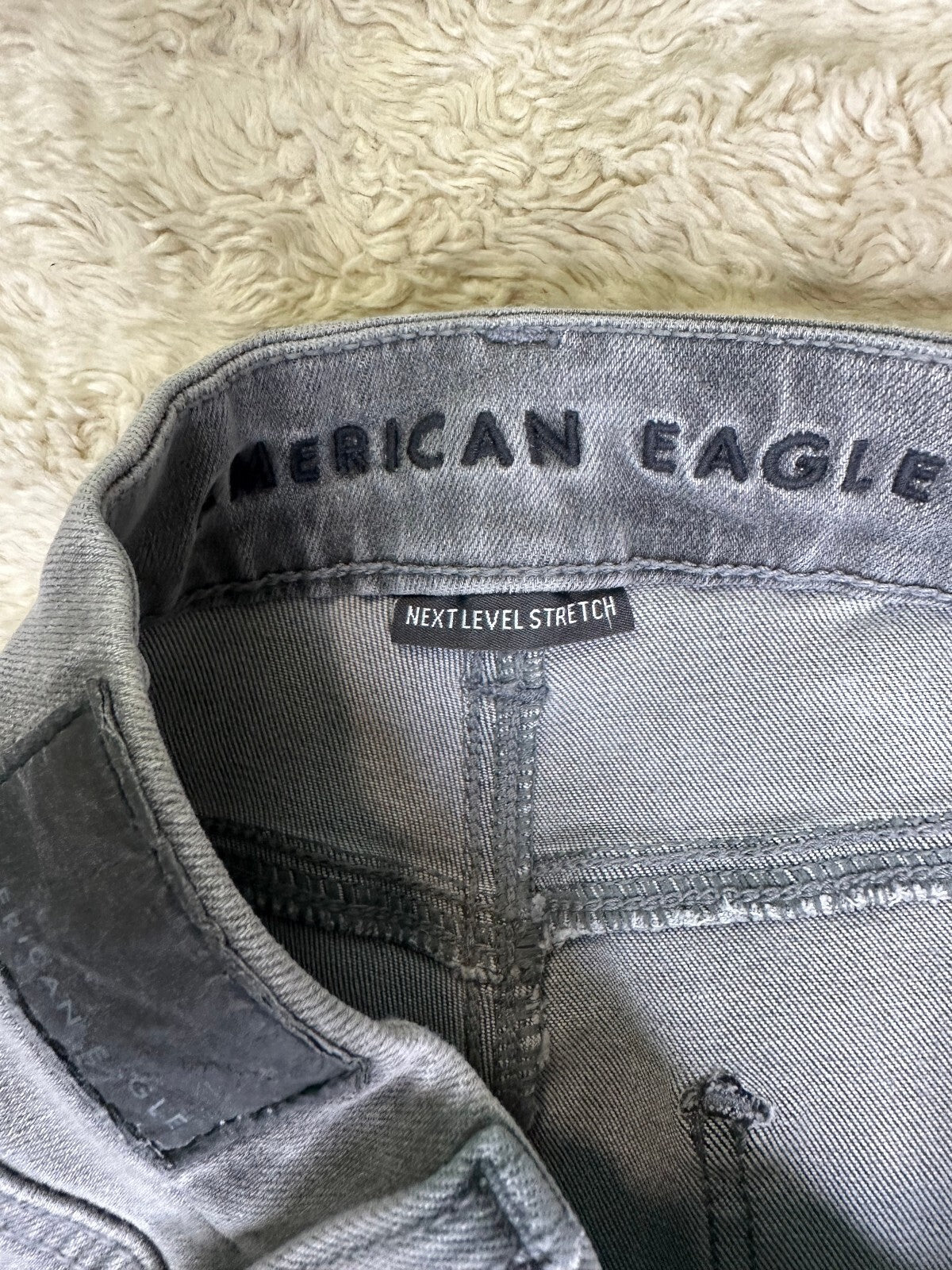 American Eagle grey Curvy Hi-Rise Next Level Stretch jeggings Size 8 X-Long