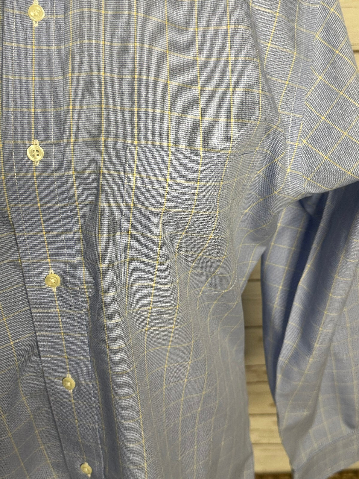Brooks Brothers Classic Non-Iron cotton blue check button-down shirt Size 15-32