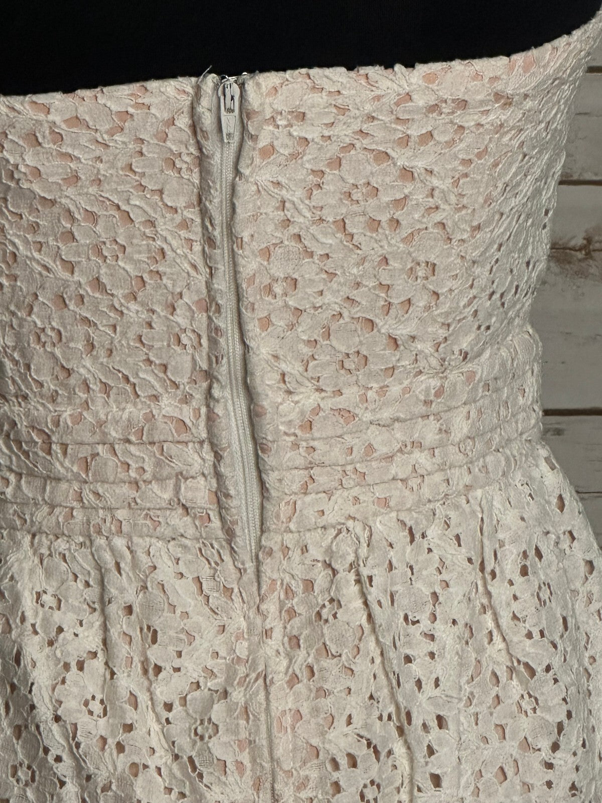 Pins and Needles cream blush lace strapless fit & flare dress Size 6 coquette