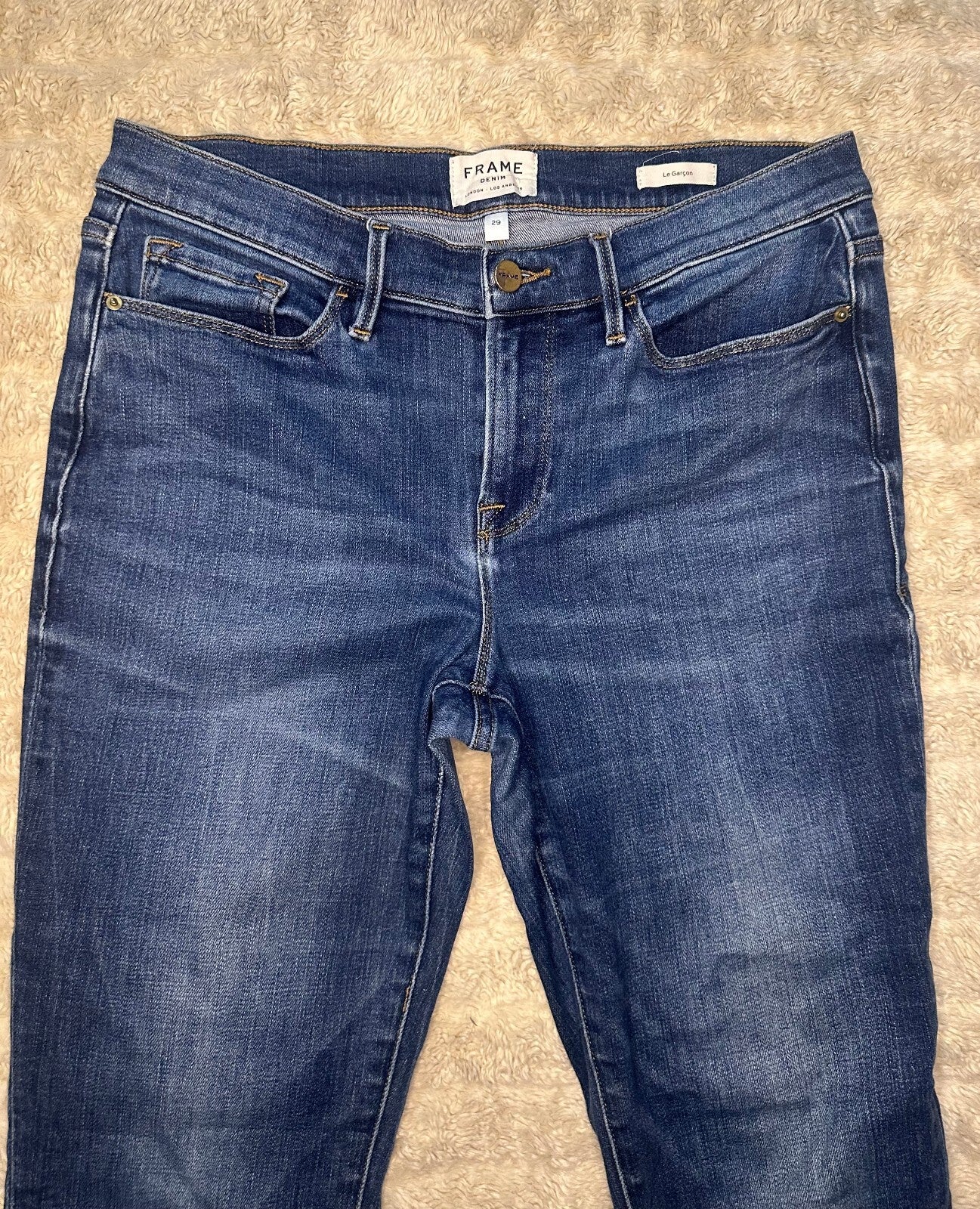 Frame Le Garcon Florence wash slim straight stretch denim jeans 29 French Girl