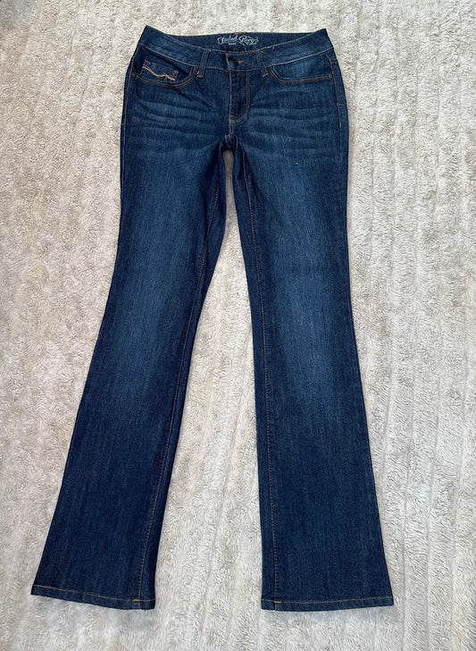 Faded Glory dark wash mid-rise bootcut stretch denim jeans Size 6 Western cowboy