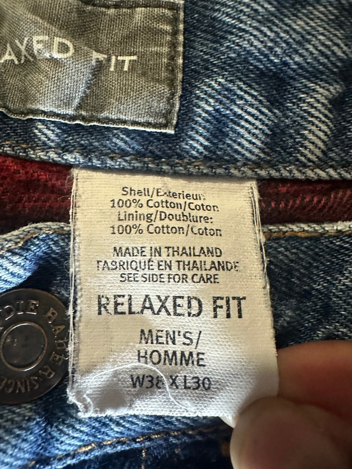 Eddie Bauer Relaxed Fit medium wash straight leg 100% cotton denim jeans 38x30