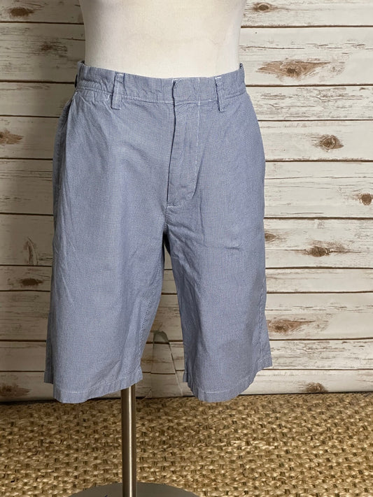 J.Crew Club blue white houndstooth cotton chino shorts Size 32 preppy coastal