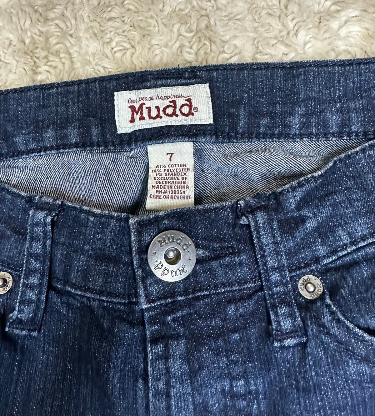 Mudd dark wash low-rise slim straight stretch denim jeans Size 7 Y2K 2000s