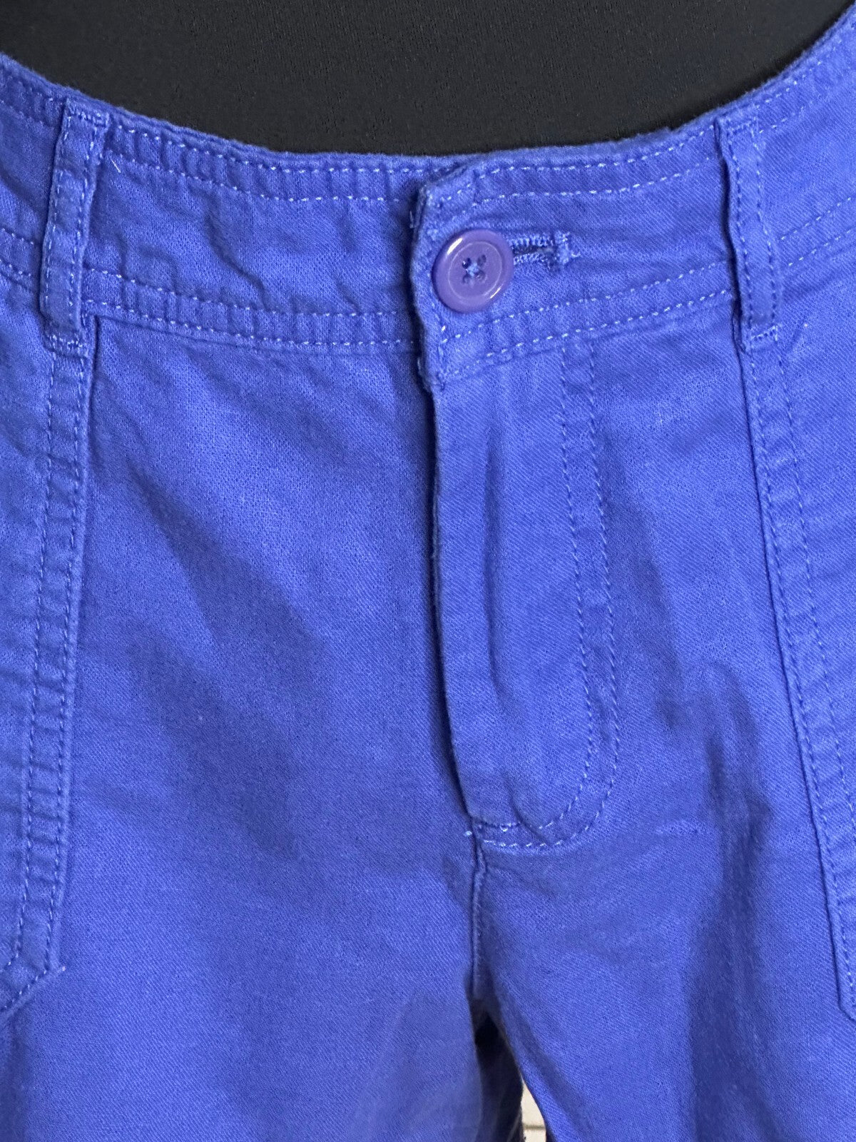 Calvin Klein Jean blue linen cotton utility shorts Size 6 coastal resortwear