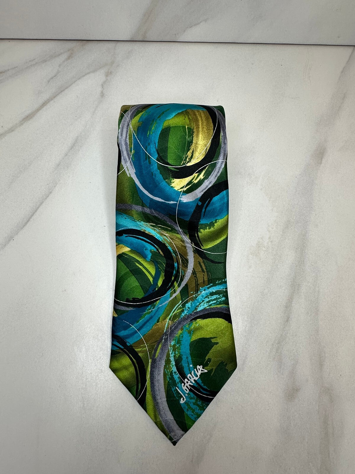 J. Garcia Snake in Juggling Show Collector's Edition abstract 100% silk tie
