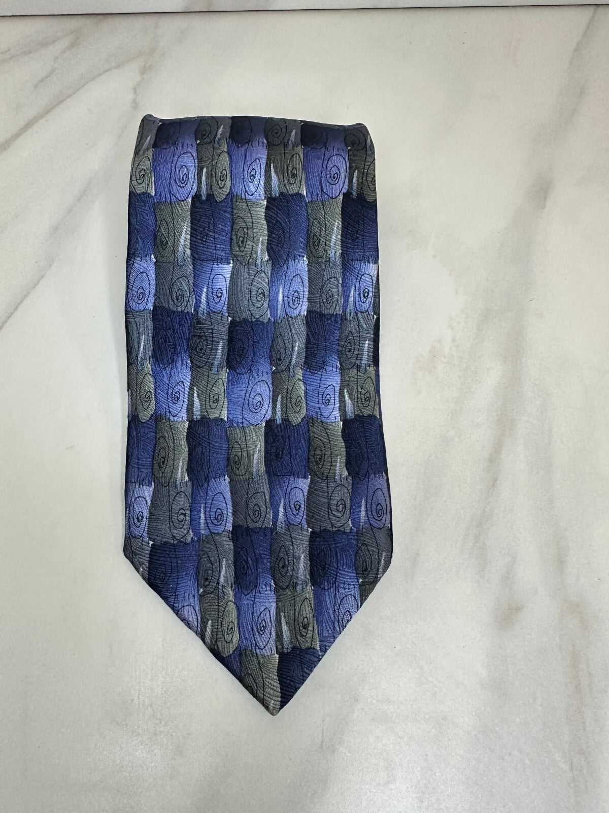 Vintage J. Garcia Like a Twittering Machine Collection 14 blue 100% silk tie