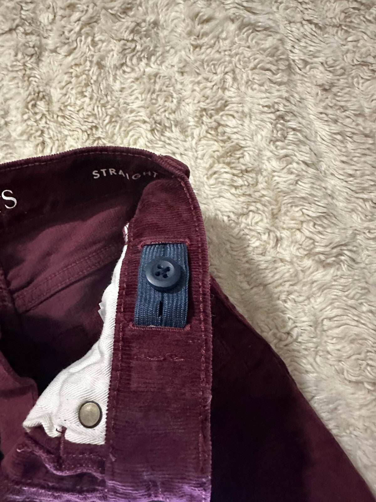 J.Crew Crewcuts burgundy corduroy straight leg pants Size 6 classic preppy fall