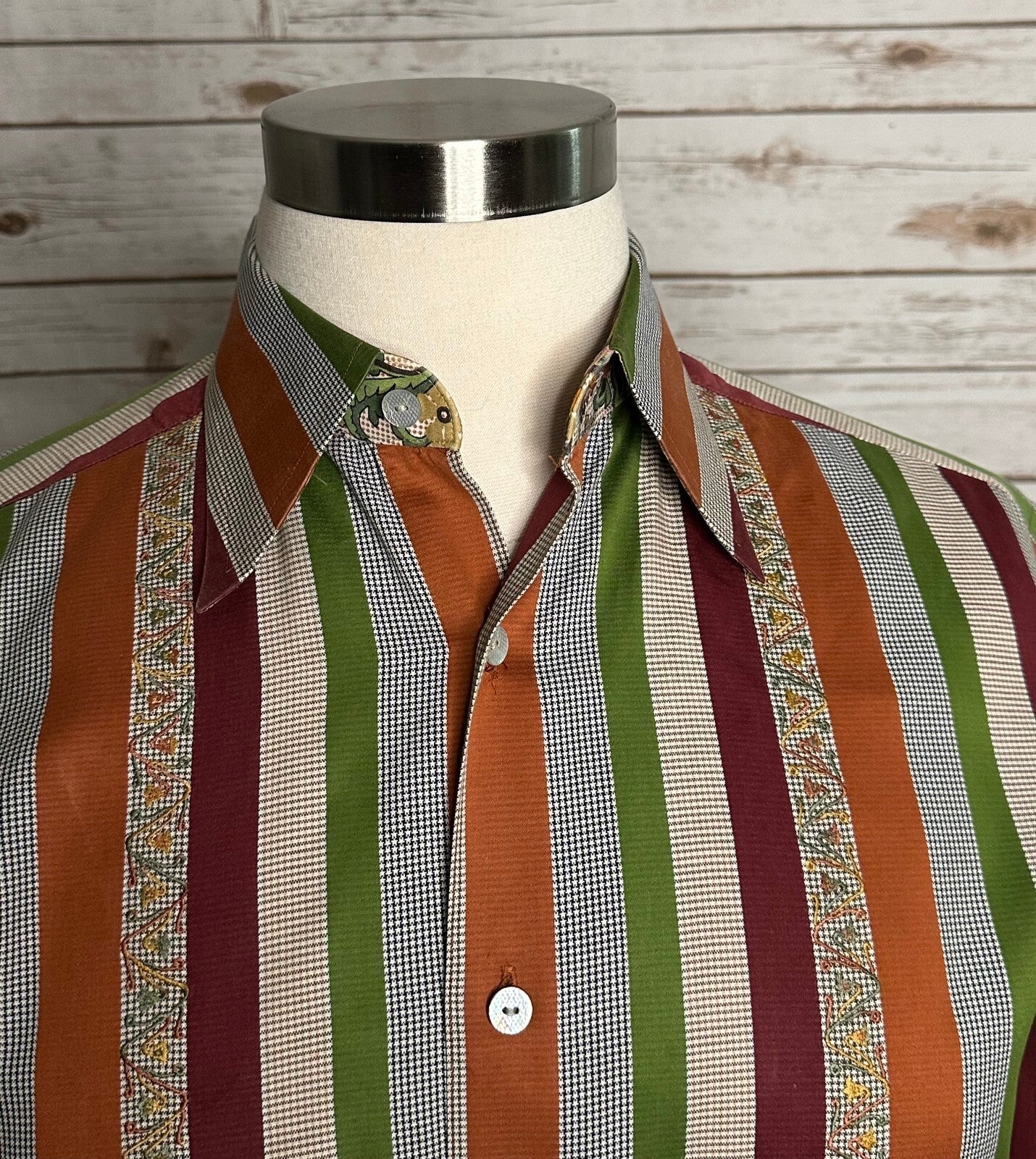 Robert Graham multicolored striped long sleeve cotton button-up shirt Large