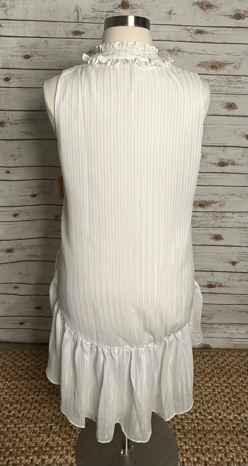 Rachel Rachel Roy pearl ruffled high neck hi-low tunic blouse XL romantic fairy