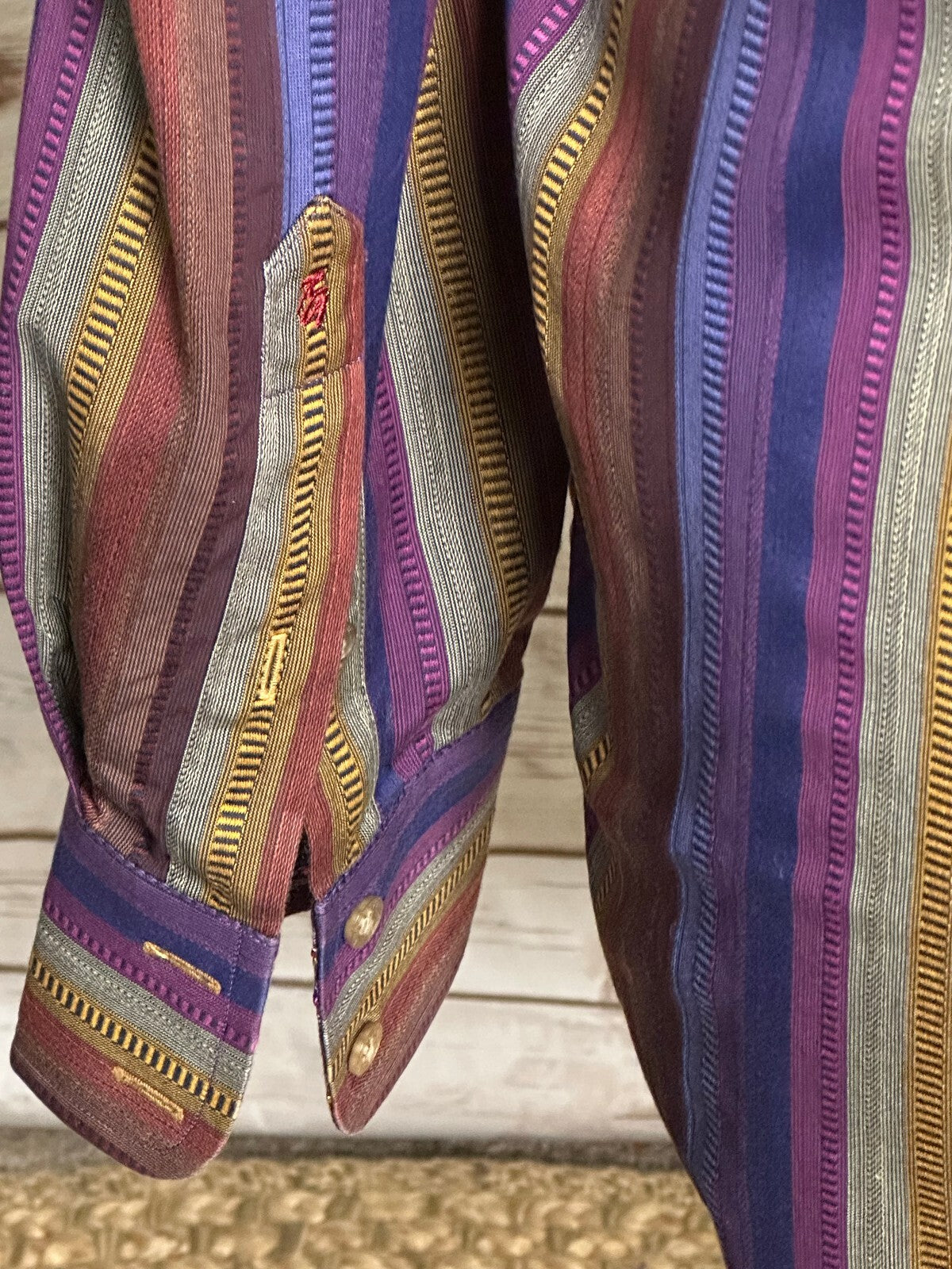Robert Graham multicolored striped long sleeve cotton button-up shirt Large