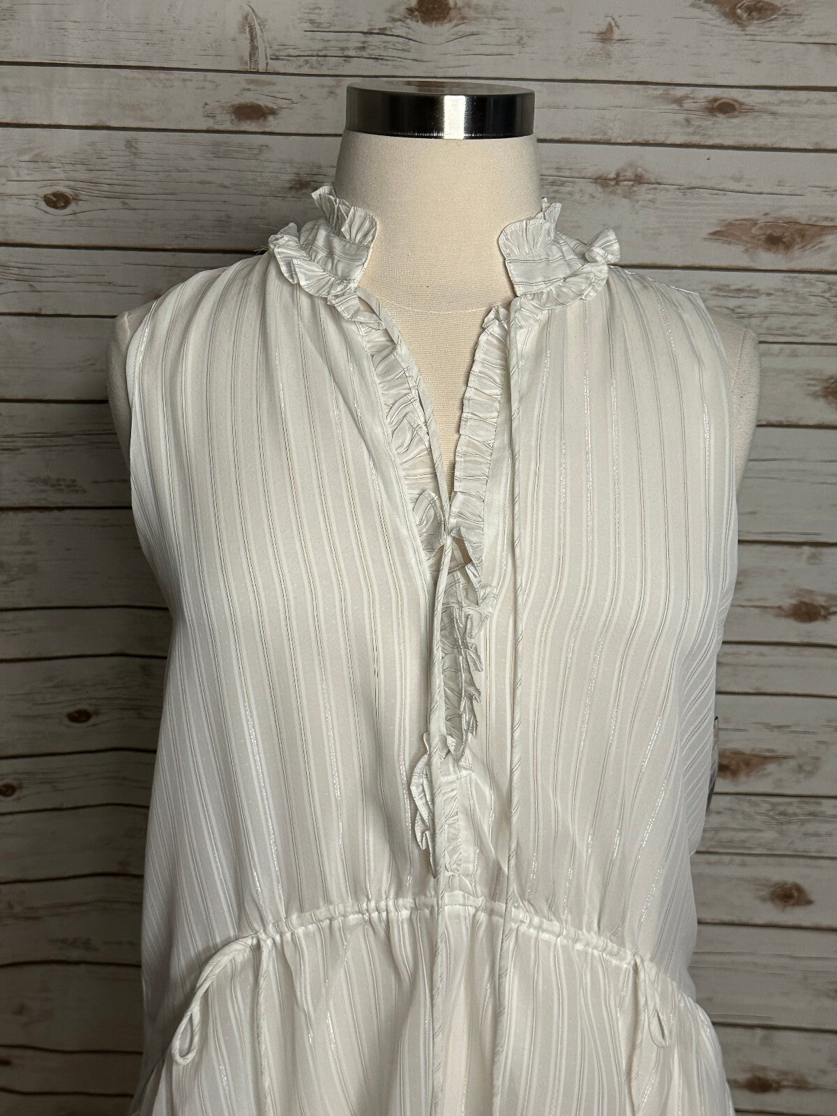 Rachel Rachel Roy pearl ruffled high neck hi-low tunic blouse XL romantic fairy